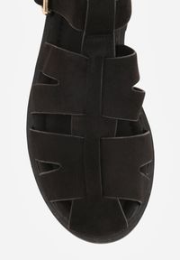 Renee - Czarne Sandały o Fasonie Gladiatorek z Paskiem ze Sprzączką Abma. Okazja: na co dzień. Zapięcie: pasek. Kolor: czarny. Styl: casual #7