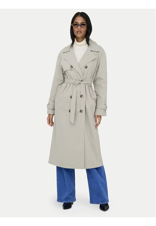 only - ONLY Trencz Disa 15361536 Beżowy Regular Fit. Kolor: beżowy. Materiał: syntetyk