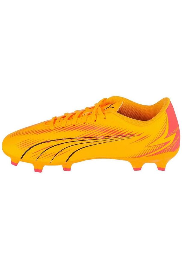 Puma - Buty Piłkarskie Ultra Play Firm Ground Dla Dzieci I Młodzieży. Kolor: pomarańczowy, wielokolorowy, żółty. Sport: piłka nożna