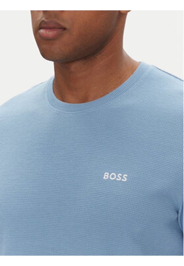 BOSS Koszulka piżamowa Waffle T-Shirt 50535891 Błękitny Regular Fit. Kolor: niebieski. Materiał: bawełna