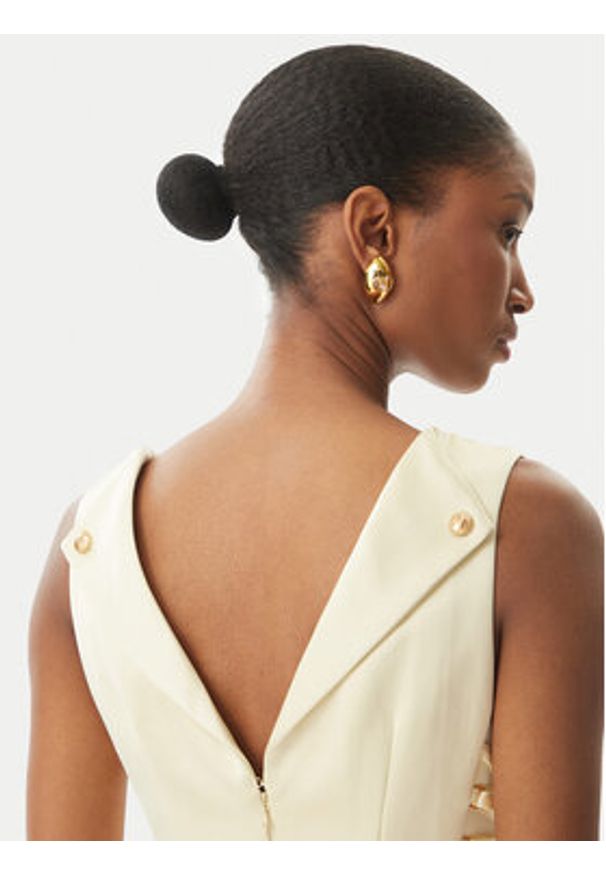 Elisabetta Franchi Sukienka koktajlowa AB-772-51E2-DC7 Żółty Slim Fit. Kolor: żółty. Materiał: syntetyk. Styl: wizytowy