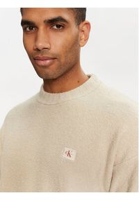Calvin Klein Jeans Sweter J30J326202 Beżowy Boxy Fit. Kolor: beżowy. Materiał: bawełna #5