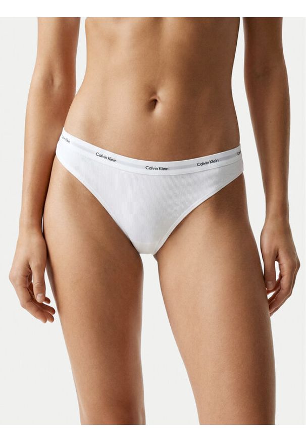 Calvin Klein Underwear Stringi LV00QD5357 Biały. Kolor: biały. Materiał: bawełna