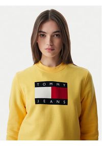 Tommy Jeans Bluza Flag DW0DW22564 Żółty jasny Regular Fit. Kolor: żółty. Materiał: bawełna #4