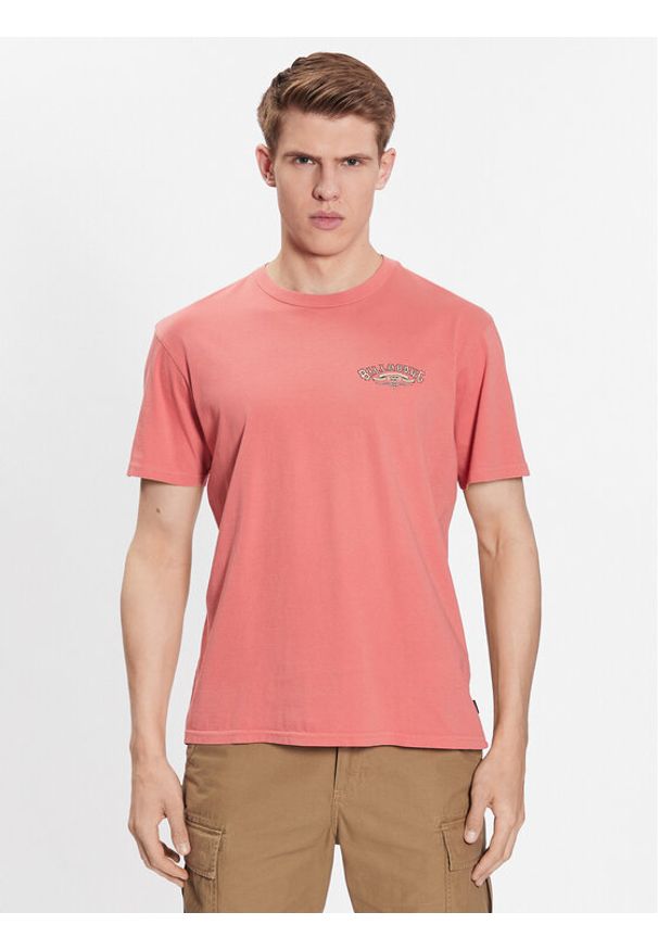 Billabong T-Shirt Arch Wave ABYZT01707 Koralowy Regular Fit. Kolor: pomarańczowy. Materiał: bawełna