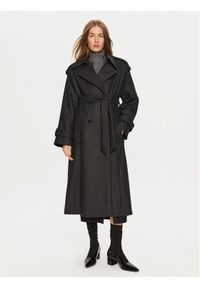IVY & OAK - IVY OAK Płaszcz wełniany Caroline Ann IO111147 Szary Relaxed Fit. Kolor: szary. Materiał: wełna #1