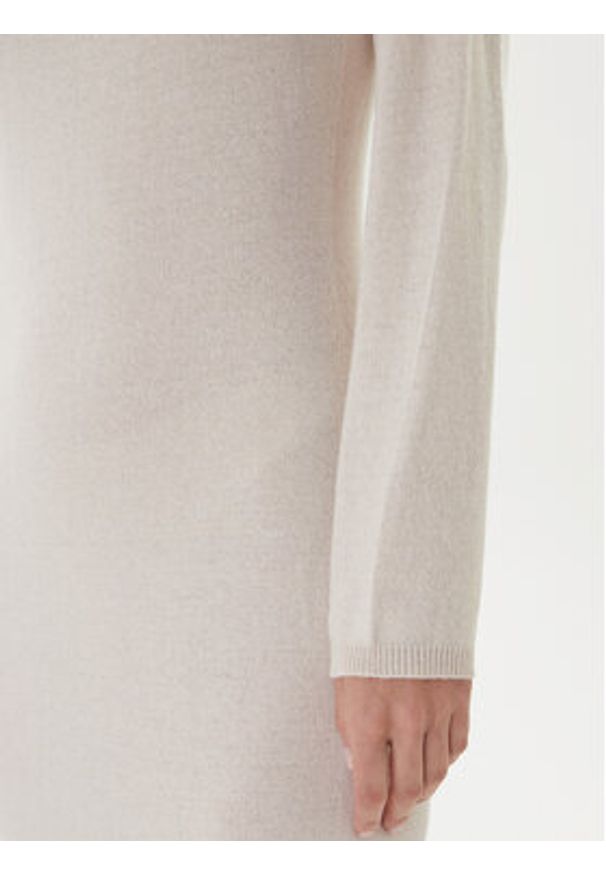 Kontatto Sukienka dzianinowa 3M0964C Écru Slim Fit. Kolor: kremowy. Materiał: syntetyk