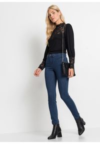 bonprix - Bluzka z długim rękawem z mieszanki wiskozy. Kolor: czarny. Materiał: wiskoza, koronka. Długość rękawa: długi rękaw. Długość: długie. Wzór: koronka #3
