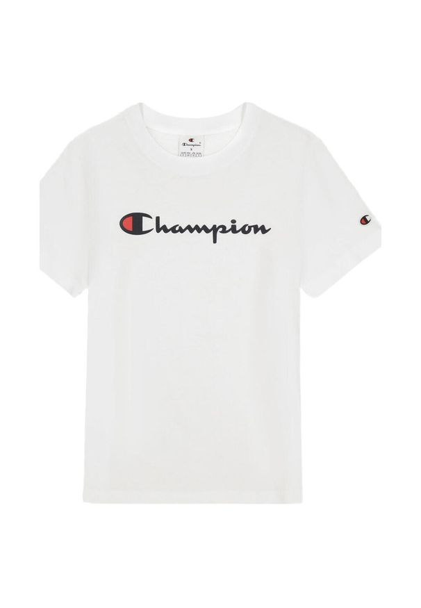 Champion - T-shirt Damski Z Bawełny Z Krótkim Rękawem. Kolor: biały. Materiał: bawełna. Długość rękawa: krótki rękaw. Długość: krótkie