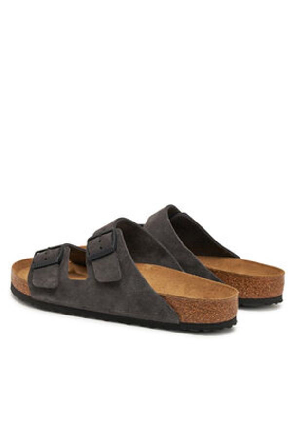Birkenstock Klapki Arizona zamsz 1028603 Szary. Kolor: szary. Materiał: zamsz, skóra
