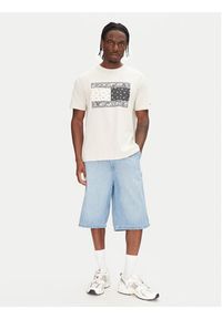 Tommy Jeans T-Shirt Paisley Flag DM0DM20810 Beżowy Relaxed Fit. Kolor: beżowy. Materiał: bawełna. Wzór: paisley
