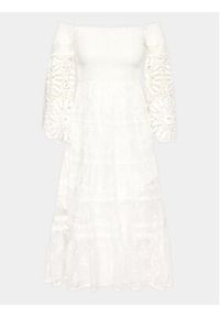 Iconique Sukienka letnia IC23 018 Biały Regular Fit. Kolor: biały. Materiał: bawełna, syntetyk. Sezon: lato #7