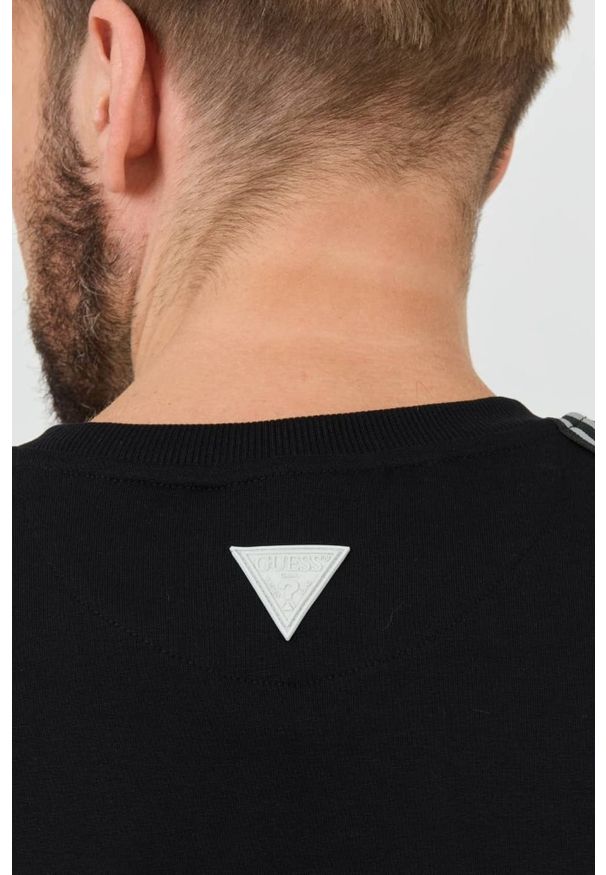 Guess - GUESS Czarna męska bluza z lampasami Arlo, Rozmiar XXL. Kolor: czarny