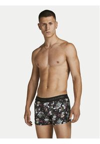 Jack & Jones - Jack&Jones Komplet 3 par bokserek Flower 12194284 Czarny. Kolor: czarny. Materiał: syntetyk