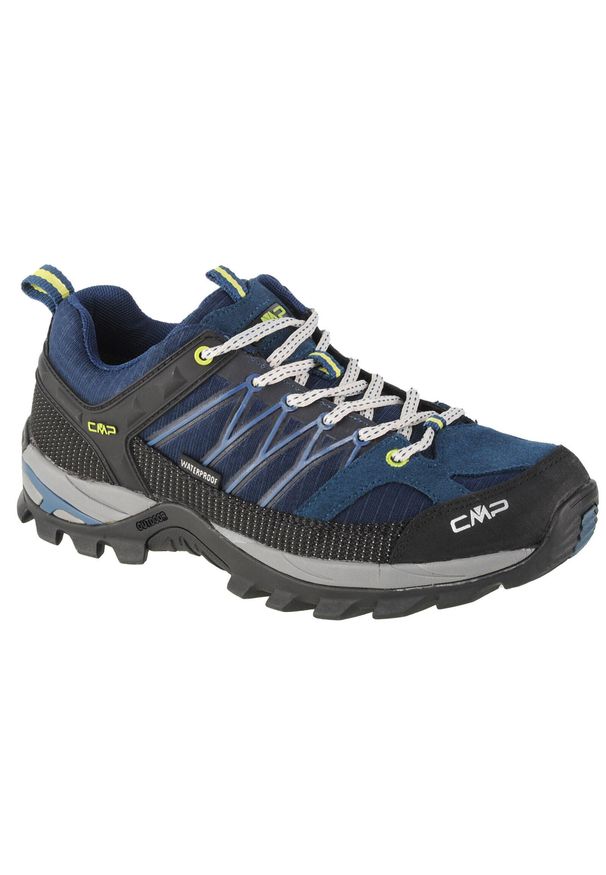 Buty trekkingowe męskie CMP Rigel Low. Zapięcie: sznurówki. Kolor: niebieski. Materiał: skóra, tkanina, zamsz, nylon, materiał, syntetyk. Szerokość cholewki: normalna