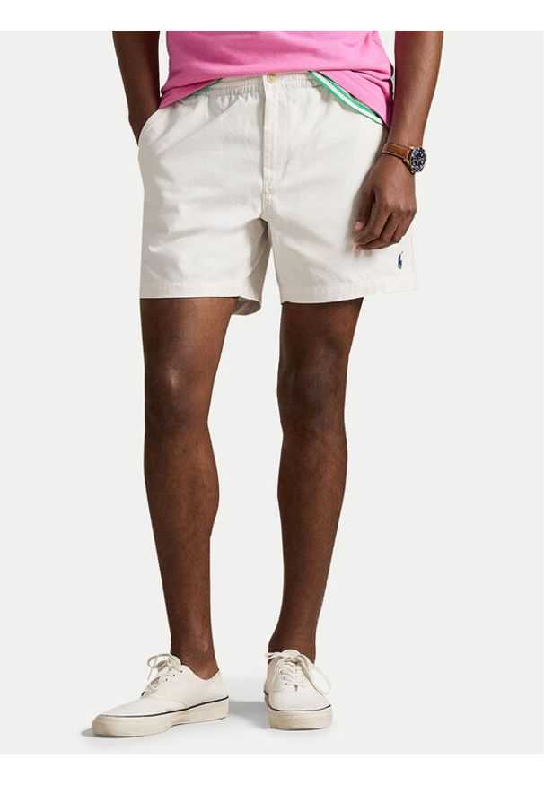 Polo Ralph Lauren Szorty materiałowe 710644995042 Biały Regular Fit. Kolor: biały. Materiał: bawełna