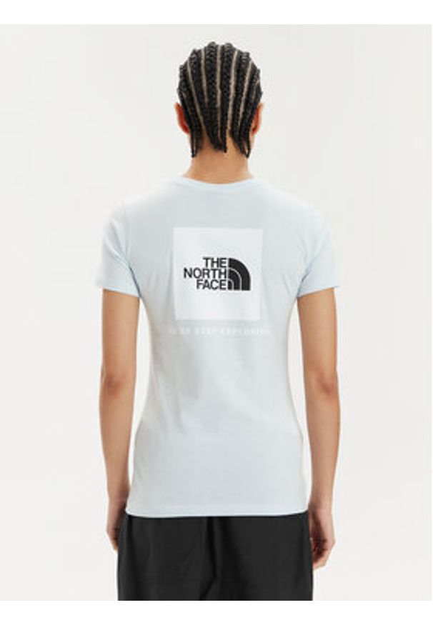 The North Face T-Shirt Redbox NF0A87NM Błękitny Regular Fit. Kolor: niebieski. Materiał: bawełna