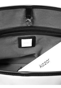 Kazar - Biała torebka damska. Kolor: biały. Materiał: skórzane. Rozmiar: duże #3