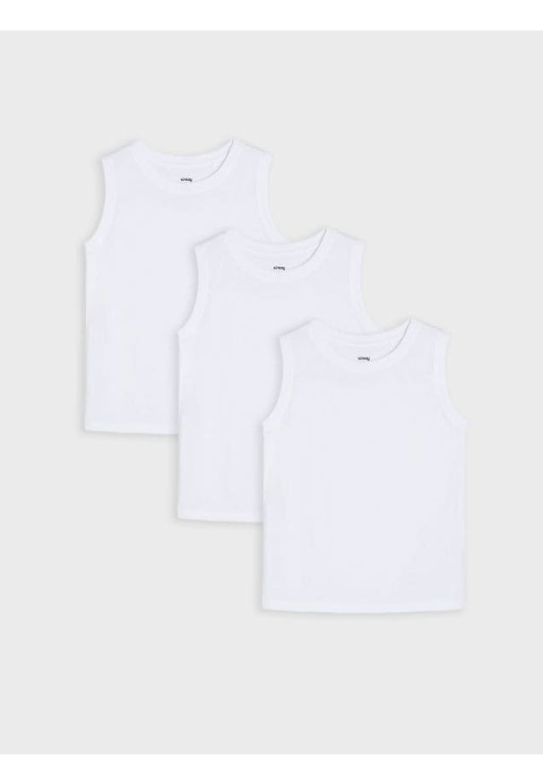 Sinsay - Podkoszulki 3 pack - biały. Kolor: biały