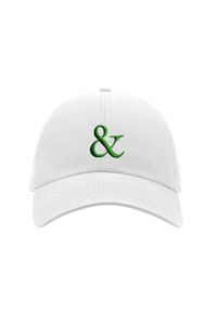PAPROCKI&BRZOZOWSKI - Czapka z zielonym logo. Kolor: biały. Materiał: bawełna. Wzór: nadruk #4