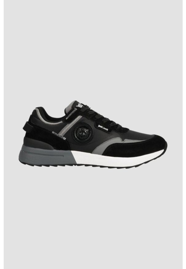Just Cavalli - JUST CAVALLI Czarne sneakersy Fondo Action Basic, Rozmiar 40. Kolor: czarny