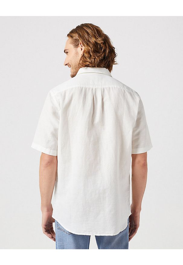 Wrangler - WRANGLER SS 1 PKT SHIRT MĘSKA KOSZULA ELEGANCKA WORN WHITE 112352187 W5K0016804. Styl: elegancki