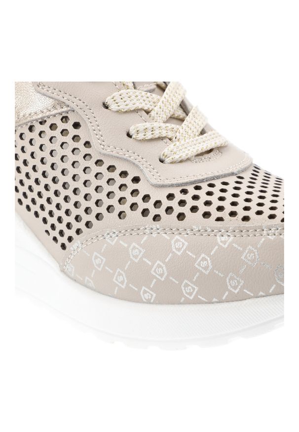 Beżowe Sneakersy S.Barski Stylowe Obuwie Damskie Na Koturnie. Okazja: na co dzień. Zapięcie: sznurówki. Kolor: beżowy. Szerokość cholewki: normalna. Obcas: na koturnie. Styl: elegancki