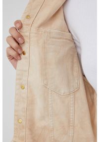Pepe Jeans kurtka jeansowa Ridge Earth damska kolor beżowy przejściowa. Kolor: beżowy. Materiał: tkanina, bawełna. Wzór: gładki