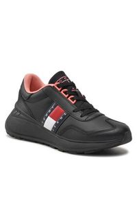 Tommy Jeans Sneakersy Retro Fashion Run EN0EN01977 Czarny. Kolor: czarny. Materiał: skóra. Sport: bieganie