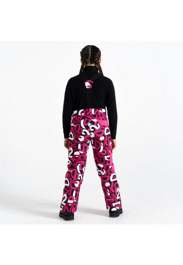 DARE 2B - Spodnie narciarskie dla dzieci Dare2Be Pow z szelkami. Kolor: różowy. Materiał: poliester. Sezon: zima. Sport: narciarstwo
