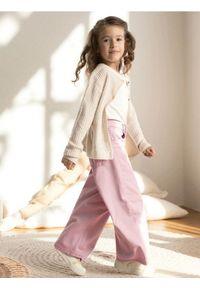 Sinsay - Jeansy wide leg - różowy. Kolor: różowy