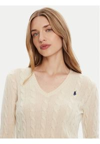 Polo Ralph Lauren Sweter 211971866001 Écru Slim Fit. Typ kołnierza: polo. Materiał: wełna #5