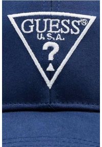 Guess - GUESS Granatowa czapka Basket Cap. Kolor: niebieski