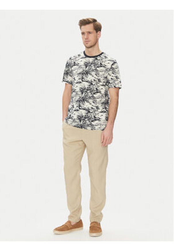 TOMMY HILFIGER - Tommy Hilfiger Spodnie materiałowe Harlem MW0MW38801 Beżowy Slim Fit. Kolor: beżowy. Materiał: len