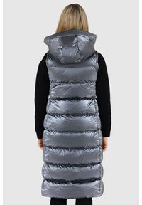Hetrego - HETREGO Srebrny damski płaszcz puchowy z odpinanymi rękawami Summer, Rozmiar 38 EU - 42 IT. Kolor: srebrny. Materiał: puch #2