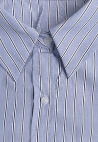 Born2be - Niebieska Koszula z Bawełną w Paseczki z Rozkloszowanym Dołem Meridianes. Okazja: na co dzień, na spotkanie biznesowe. Kolor: niebieski. Materiał: bawełna. Styl: casual, biznesowy, elegancki, klasyczny #2