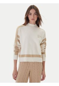 Guess Golf W5BR78 Z4242 Écru Relaxed Fit. Typ kołnierza: golf. Materiał: syntetyk