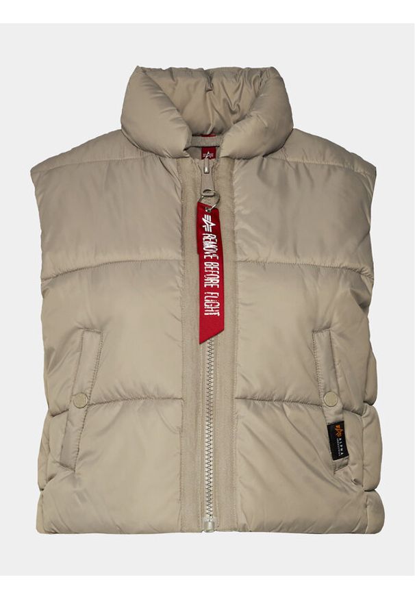 Alpha Industries Kamizelka Puffer Vest Cropped 138007 Beżowy Regular Fit. Kolor: beżowy