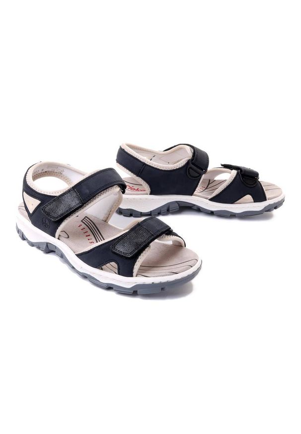 Rieker - RIEKER 68891-14 blue, sandały damskie. Zapięcie: rzepy. Kolor: niebieski