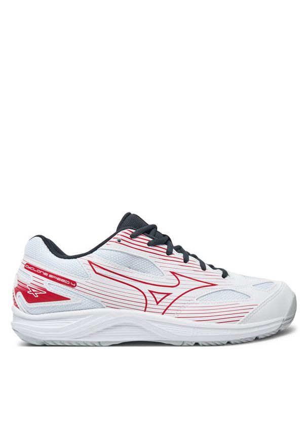 Mizuno Buty halowe Cyclone Speed 4 V1GA2380 Biały. Kolor: biały. Materiał: skóra