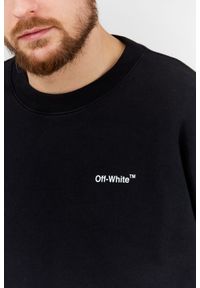 OFF-WHITE Czarna bluza męska z nadrukiem na plecach. Kolor: czarny. Materiał: prążkowany. Wzór: nadruk #4