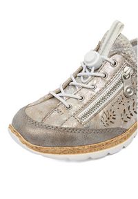 Rieker Półbuty N42K6-40 Szary. Kolor: szary. Materiał: materiał #6