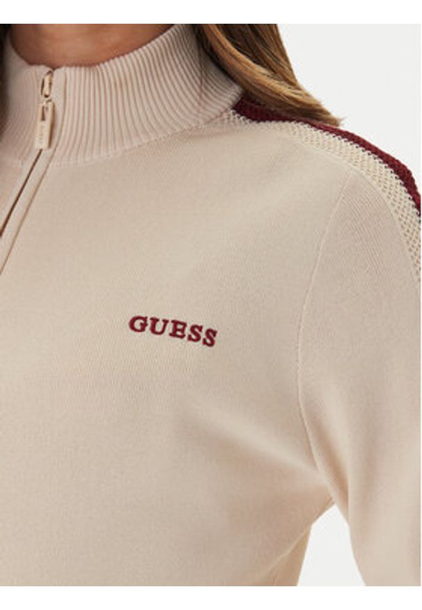 Guess Kardigan V6GR12 Z0752 Beżowy Regular Fit. Kolor: beżowy. Materiał: syntetyk