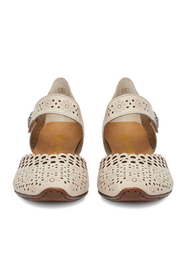 Rieker Półbuty 43753-60 Beżowy. Kolor: beżowy. Materiał: skóra