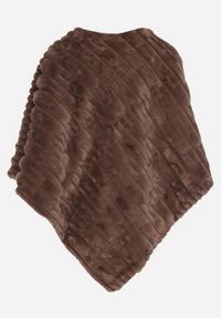 Born2be - Brązowe Ponczo Ozdobione Tłoczeniem Dairis. Okazja: na co dzień. Kolor: brązowy. Materiał: jeans. Wzór: aplikacja. Styl: klasyczny, casual, elegancki #2