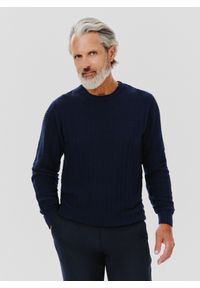 Pako Lorente - PAKO LORENTE – Męski sweter w kolorze granatowym. Kolor: niebieski, czerwony. Materiał: bawełna. Sezon: jesień