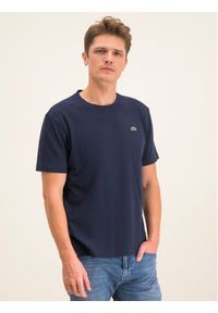 Lacoste T-Shirt TH7618 Granatowy Regular Fit. Kolor: niebieski. Materiał: bawełna #1