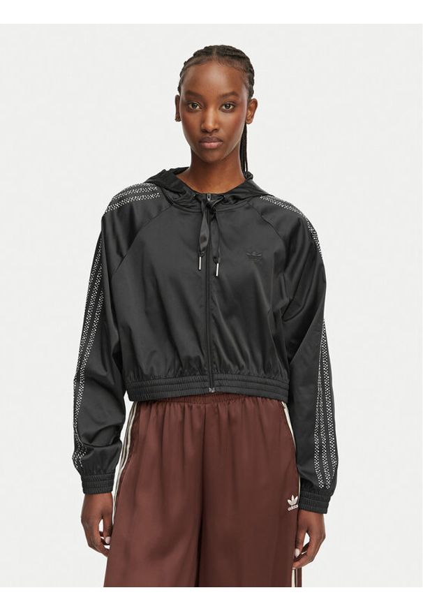 Adidas - adidas Bluza Pearl Cropped KC7864 Czarny Loose Fit. Kolor: czarny. Materiał: syntetyk