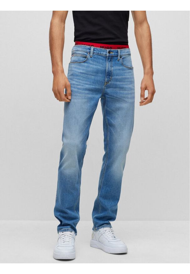 Hugo Jeansy 50489839 Zielony Slim Fit. Kolor: niebieski