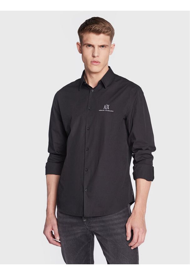 Armani Exchange Koszula 8NZCP2 ZNBJZ 1200 Czarny Regular Fit. Kolor: czarny. Materiał: bawełna